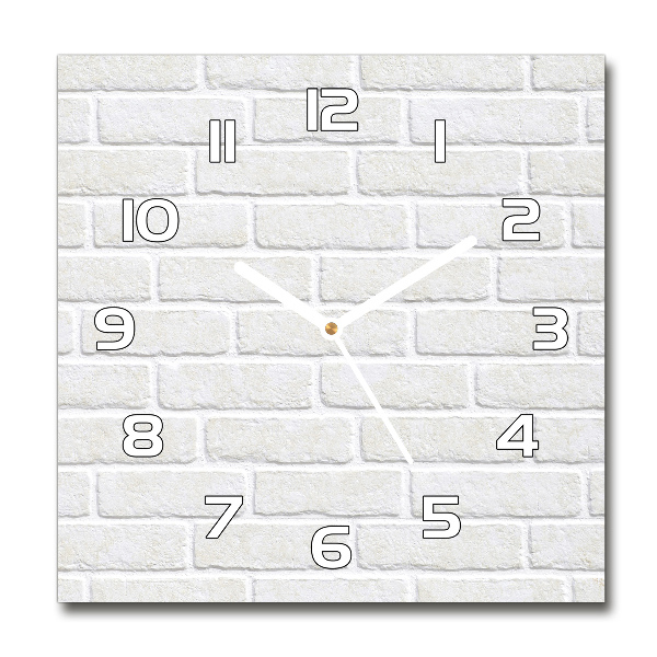 Vierkante glazen wandklok Bakstenen muur