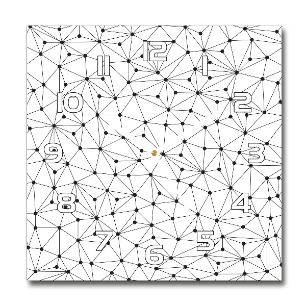 Vierkante glazen klok Lijnen en cirkels