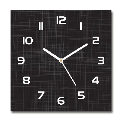 Zegar szklany kwadratowy Lniana tekstura