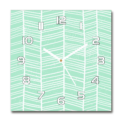 Zegar szklany kwadratowy Jodełka wzór