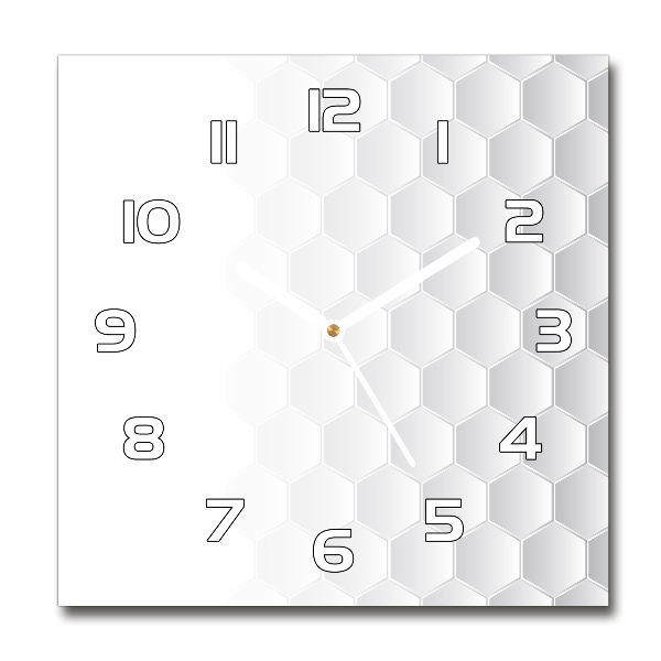 Vierkante glazen wandklok Achtergrond met zeshoeken