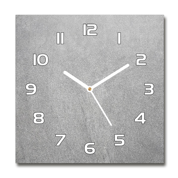Vierkante glazen wandklok Grijze muur