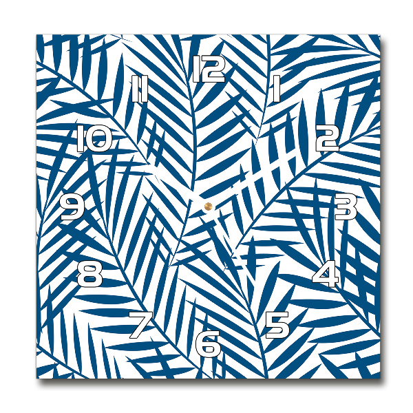 Vierkante glas klok Palmbladeren