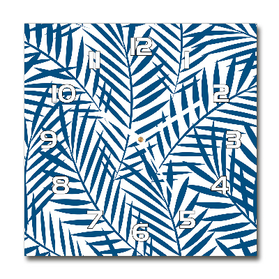 Vierkante glas klok Palmbladeren