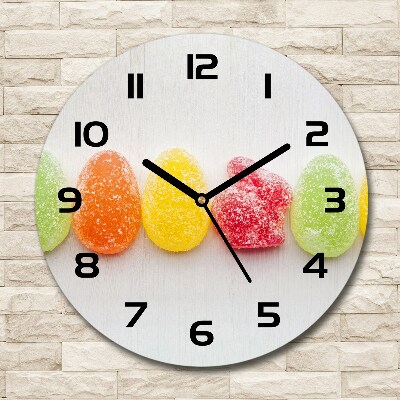 Zegar szklany okrągły Kolorowe żelki