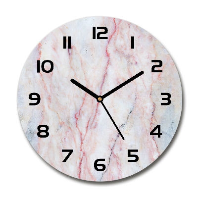 Ronde glas klok Marmer