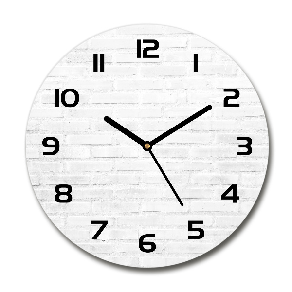 Ronde glazen klok Bakstenen muur