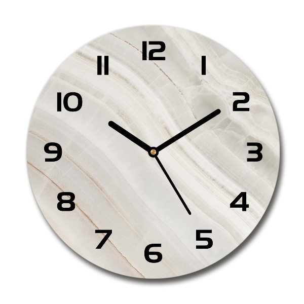 Ronde glazen wandklok Marmertextuur