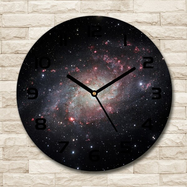 Ronde glazen wandklok Nevel