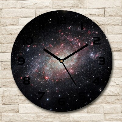 Zegar ścienny szklany okrągły Mgławica