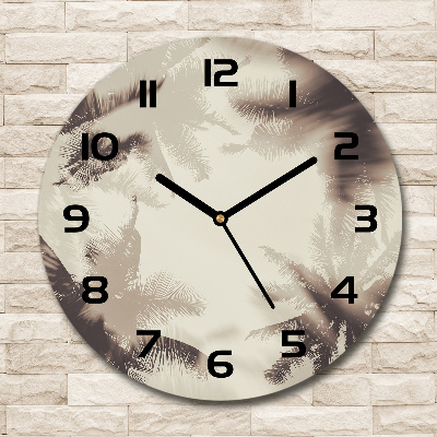 Ronde glas klok Palmbomen