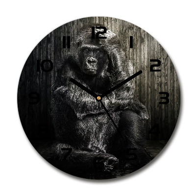Ronde glas klok Gorilla