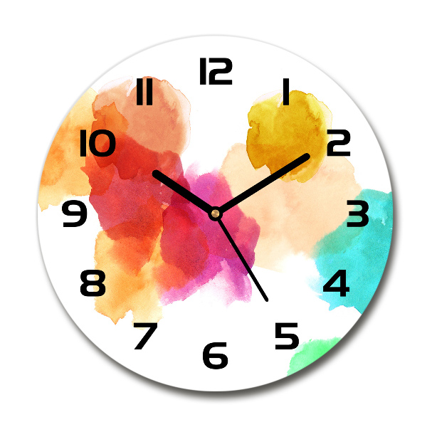 Zegar szklany na ścianę Kolorowe plamy