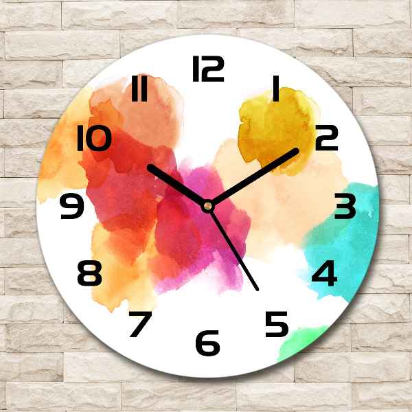 Zegar szklany na ścianę Kolorowe plamy