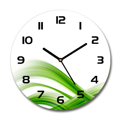 Ronde glas klok Abstracte golf