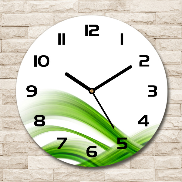 Ronde glas klok Abstracte golf