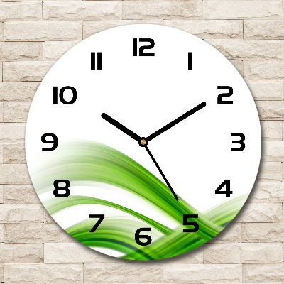 Ronde glas klok Abstracte golf