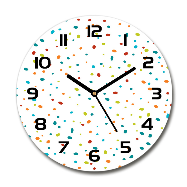 Zegar szklany okrągły Kolorowe kropki