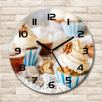 Ronde glas klok Cupcakes