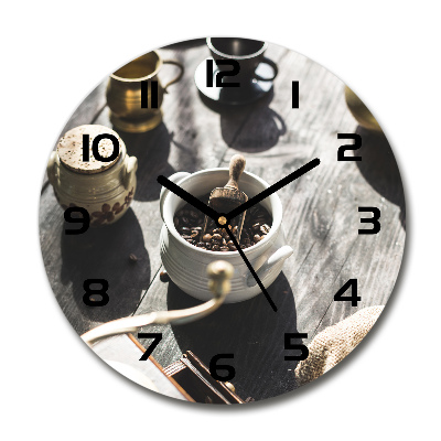 Ronde glas klok Koffiemolen