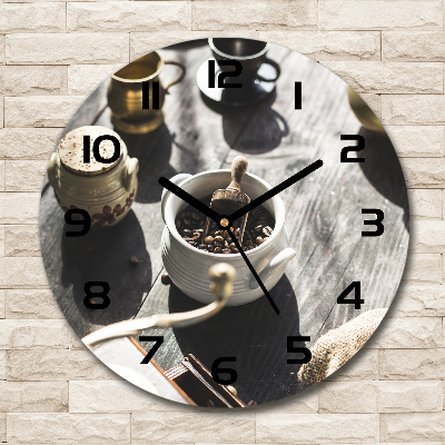 Ronde glas klok Koffiemolen