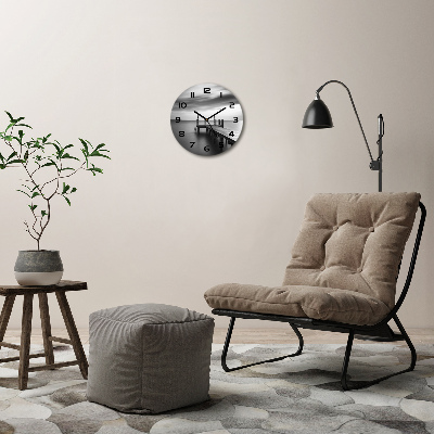 Ronde glazen wandklok Steiger aan het meer