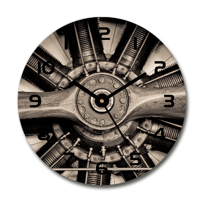 Ronde glazen klok Vliegtuigmotor