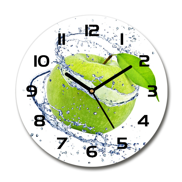 Ronde glas klok Groene appel