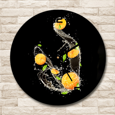 Ronde glas klok Abrikozen en water