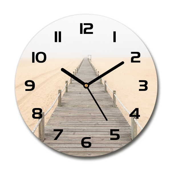 Ronde glazen klok Strandpad