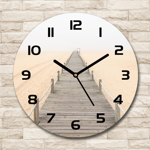 Ronde glazen klok Strandpad