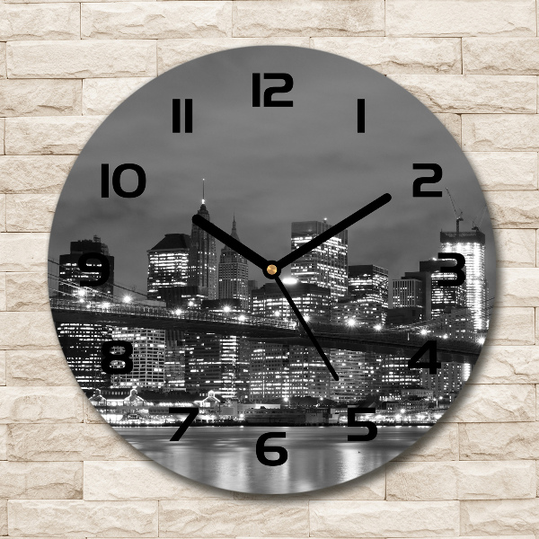 Ronde glazen wandklok Manhattan, New York