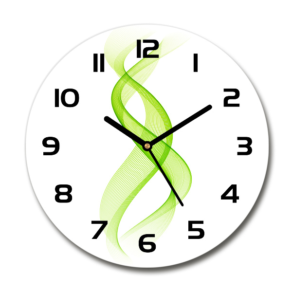 Ronde glazen wandklok Kleurrijke golven