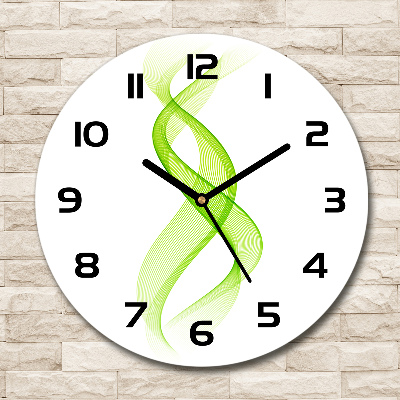 Ronde glazen wandklok Kleurrijke golven