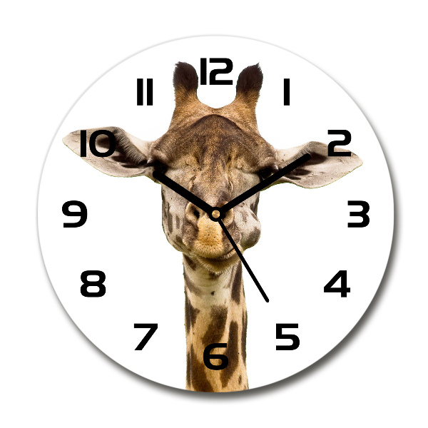 Ronde glazen klok Giraffe