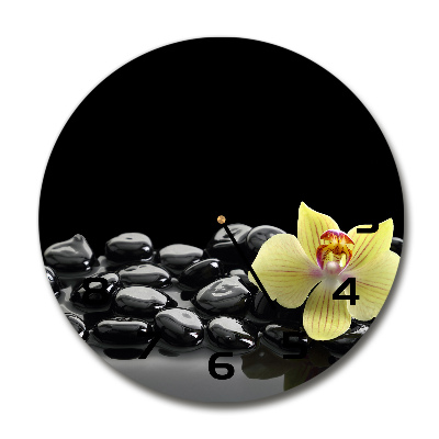 Ronde glazen klok Orchidee