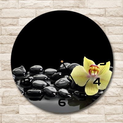 Ronde glazen klok Orchidee