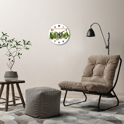 Ronde glazen klok Kruiden aan een touwtje