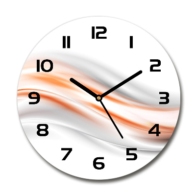 Ronde glazen wandklok Abstracte golven