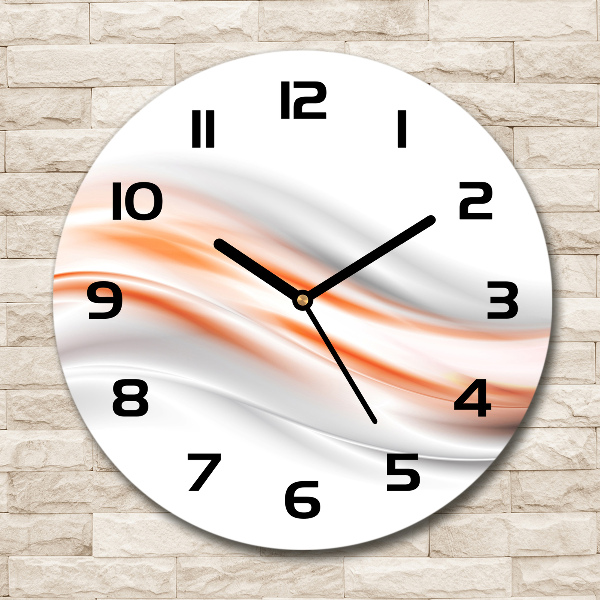 Ronde glazen wandklok Abstracte golven