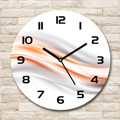 Ronde glazen wandklok Abstracte golven