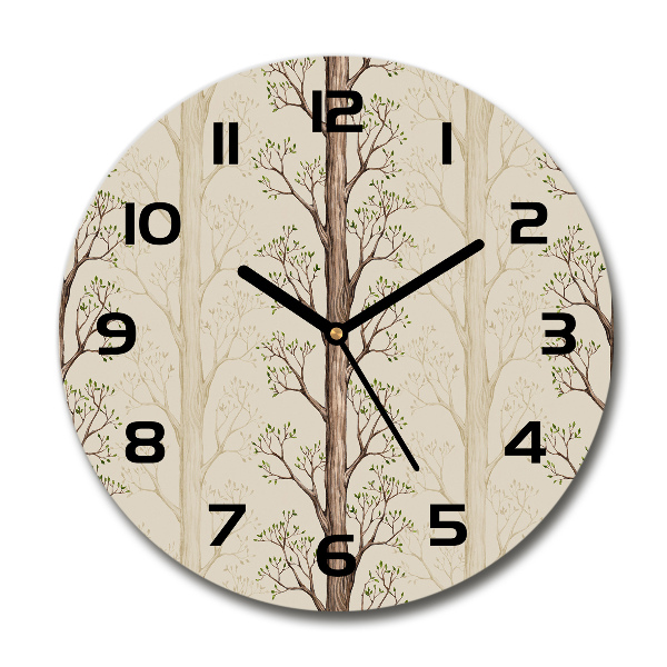 Ronde glazen klok Bomen
