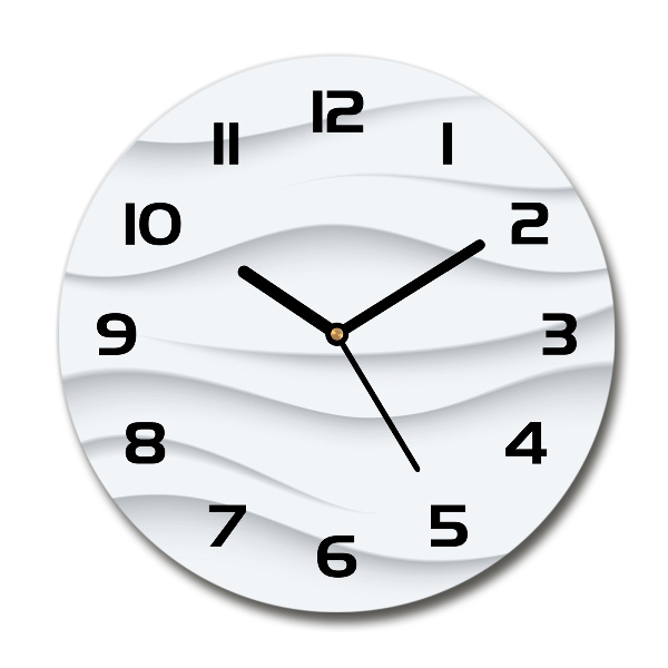 Ronde glas klok Abstracte golven