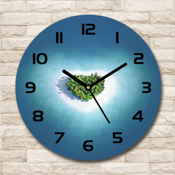 Ronde glazen klok Hartvormig eiland