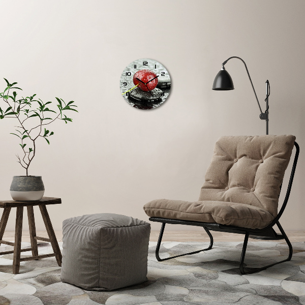 Ronde glazen klok Kersenboom in de regen