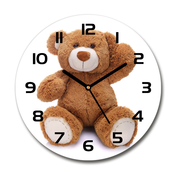 Ronde glazen klok Teddybeer