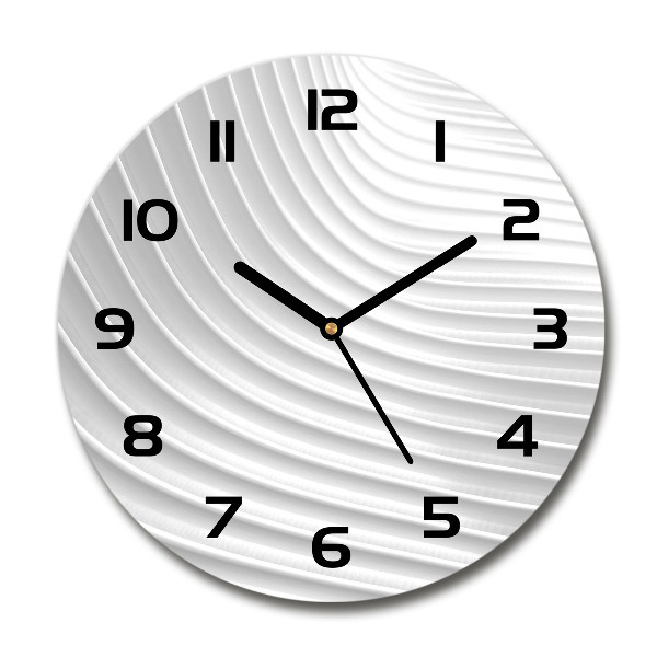 Ronde glazen klok Abstracte lijnen