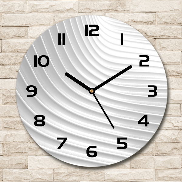 Ronde glazen klok Abstracte lijnen