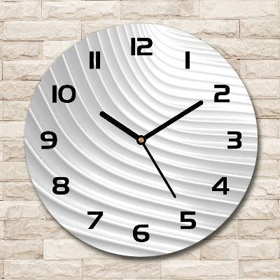 Ronde glazen klok Abstracte lijnen