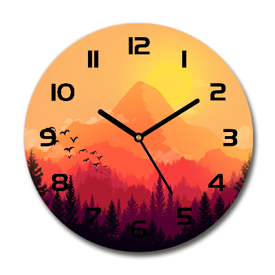 Ronde glas klok Berglandschap
